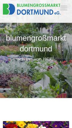 Vorschau der mobilen Webseite www.blumengrossmarkt-dortmund.de, Blumengroßmarkt Dortmund eG