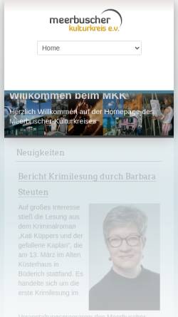 Vorschau der mobilen Webseite www.meerbuscher-kulturkreis.de, Meerbuscher Kulturkreis e.V.