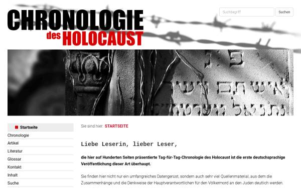 Vorschau von www.holocaust-chronologie.de, Chronologie des Holocaust