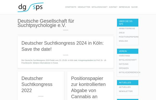Vorschau von www.dgsps.de, Deutsche Gesellschaft für Suchtpsychologie