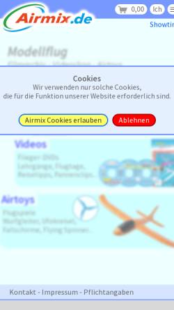 Vorschau der mobilen Webseite www.airmix.de, Airmix, Egon Becker