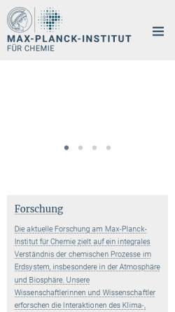 Vorschau der mobilen Webseite www.mpic.de, Max-Planck-Institut für Chemie