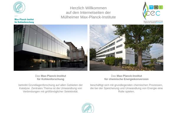 Vorschau von www.mpi-muelheim.mpg.de, Max-Planck-Institut für Kohlenforschung