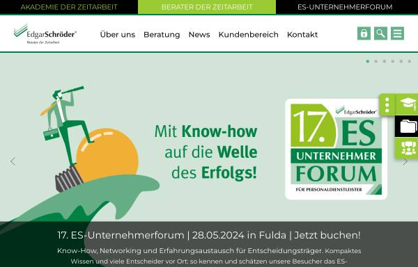 Vorschau von www.berater-der-zeitarbeit.de, ES Edgar Schröder Unternehmensberatungsgesellschaft für Zeitarbeit mbH