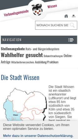 Vorschau der mobilen Webseite www.stadt-wissen.de, Stadt Wissen