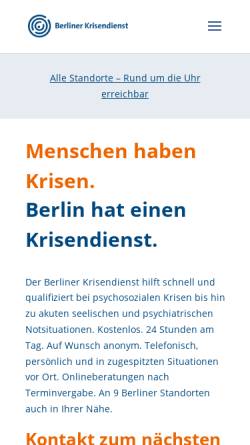 Vorschau der mobilen Webseite www.berliner-krisendienst.de, Berliner Krisendienst