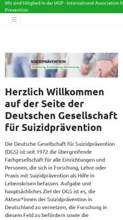 Vorschau der mobilen Webseite www.suizidprophylaxe.de, Deutsche Gesellschaft für Suizidprävention