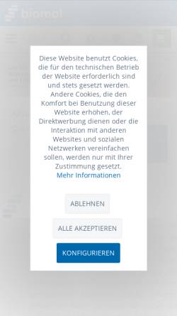 Vorschau der mobilen Webseite www.biomol.de, Biomol GmbH