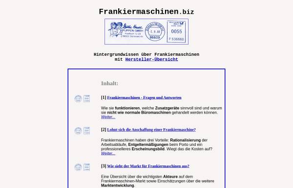 Vorschau von www.frankiermaschinen.biz, Wissenswertes über Frankiermaschinen