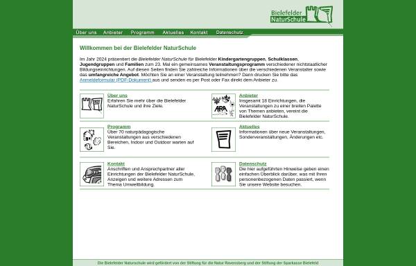 Vorschau von www.bielefelder-naturschule.de, Bielefelder Naturschule