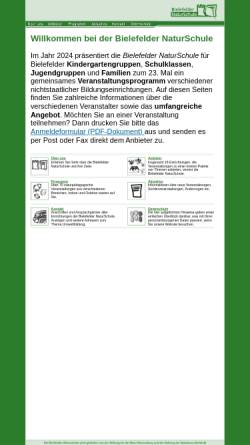Vorschau der mobilen Webseite www.bielefelder-naturschule.de, Bielefelder Naturschule