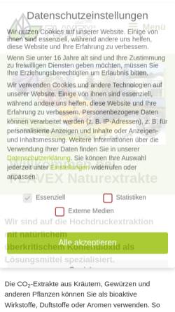 Vorschau der mobilen Webseite www.flavex.com, Flavex Naturextrakte GmbH