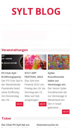 Vorschau der mobilen Webseite www.sylt-blog.de, Sylt Blog