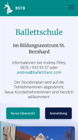 Vorschau der mobilen Webseite www.balletttanz.com, Ballettschule im Bildungszentrum St. Bernhard