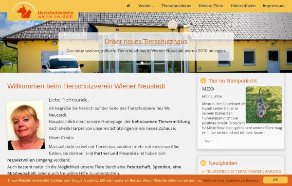 Vorschau von www.tierschutzverein.or.at, Tierschutzverein Wiener Neustadt