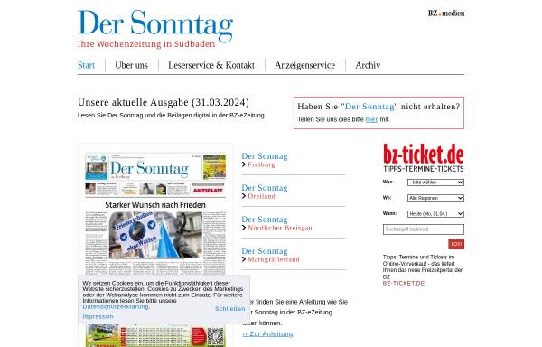 Vorschau von www.der-sonntag.de, Der Sonntag