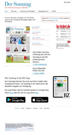 Vorschau der mobilen Webseite www.der-sonntag.de, Der Sonntag