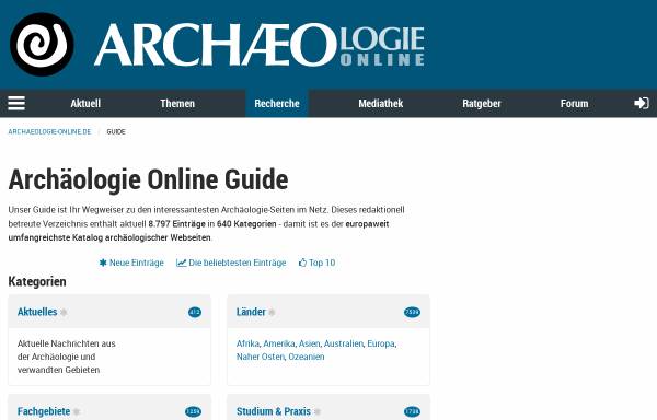 Vorschau von www.archaeologie-online.de, Archäologie Online: Guide