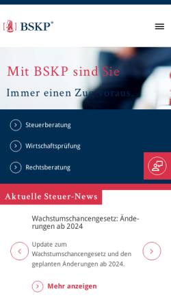 Vorschau der mobilen Webseite bskp.de, BSKP Dr. Broll · Schmitt · Kaufmann & Partner