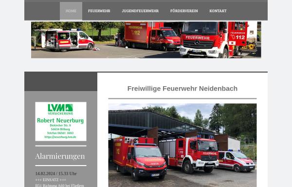 Vorschau von www.ffw-neidenbach.de, Freiwillige Feuerwehr Neidenbach