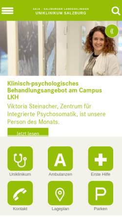 Vorschau der mobilen Webseite salk.at, Landeskliniken Salzburg