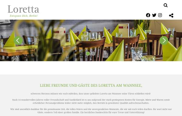 Vorschau von www.loretta-berlin.de, Loretta am Wannsee