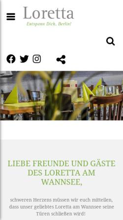 Vorschau der mobilen Webseite www.loretta-berlin.de, Loretta am Wannsee