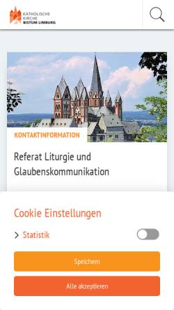 Vorschau der mobilen Webseite erwachsenentaufe.bistumlimburg.de, Erwachsenentaufe