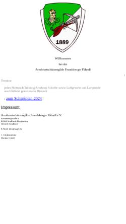 Vorschau der mobilen Webseite www.frundsberger-faehndl.de, Münchener Armbrustschützengilde Frundsberger Fähndl 1889 e. V.