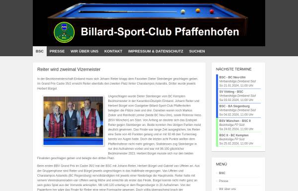 Vorschau von www.bsc-paf.de, Billard-Sport-Club Pfaffenhofen