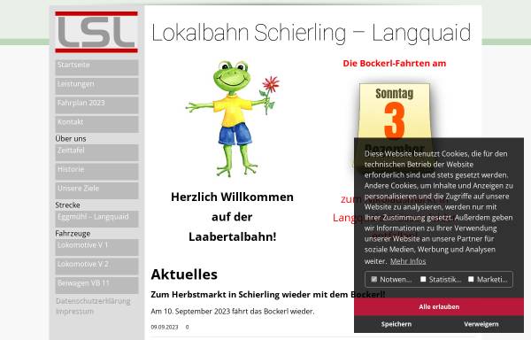 Vorschau von www.laabertalbahn.de, Lokalbahn Schierling - Langquaid