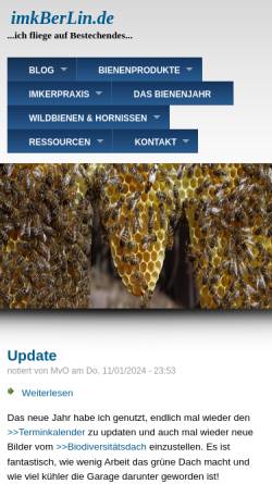 Vorschau der mobilen Webseite www.hymenoptera.de, Hummeln, Wespen und Hornissen