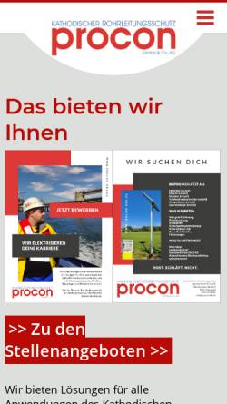 Vorschau der mobilen Webseite www.procon-kks.de, ProCon GmbH
