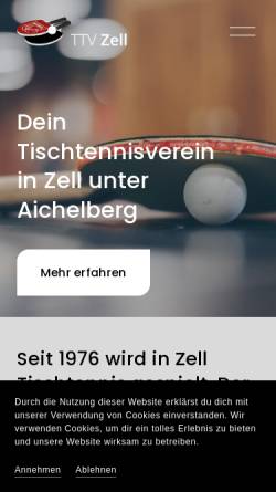 Vorschau der mobilen Webseite ttv-zell.de, TTV Zell u.A.