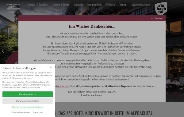 Vorschau von www.kirchenwirt-tirol.at, Hotel Kirchenwirt
