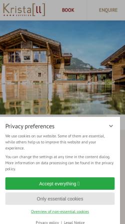 Vorschau der mobilen Webseite www.kristall-pertisau.at, Hotel Kristall