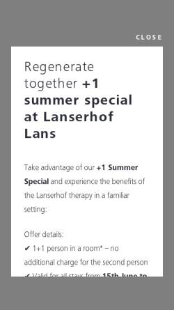 Vorschau der mobilen Webseite www.lanserhof.com, Lanserhof