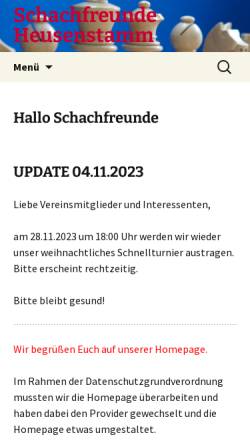 Vorschau der mobilen Webseite schachfreunde-heusenstamm.de, Schachfreunde Heusenstamm e.V.