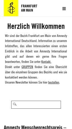 Vorschau der mobilen Webseite amnesty-frankfurt.de, Amnesty International
