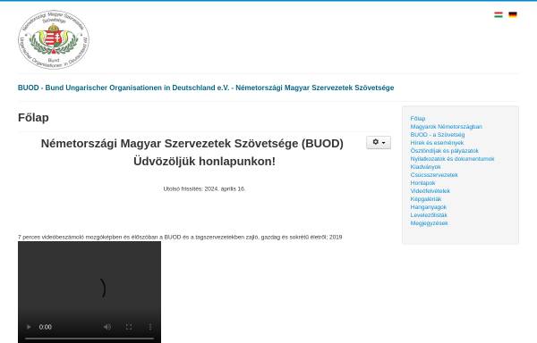 Vorschau von www.buod.de, Bund Ungarischer Organisationen in Deutschland