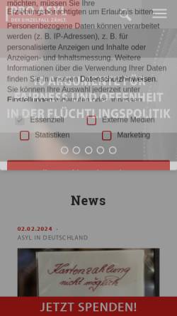 Vorschau der mobilen Webseite www.proasyl.de, Pro Asyl