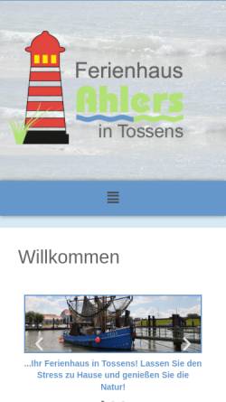 Vorschau der mobilen Webseite ferienhaus-ahlers.de, Ferienhaus Ahlers