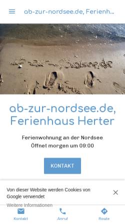 Vorschau der mobilen Webseite ab-zur-nordseede-ferienhaus-herter.business.site, Ferienunterkünfte, Familie Herter