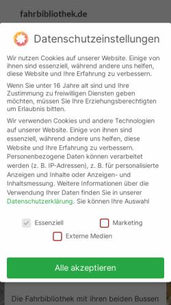 Vorschau der mobilen Webseite www.fahrbibliothek.de, Die Fahrbibliotheken Deutschlands im Internet