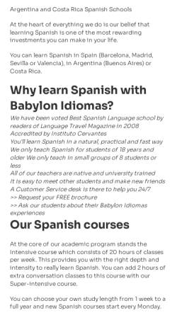 Vorschau der mobilen Webseite www.babylon-idiomas.com, Babylon Idiomas