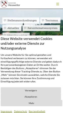 Vorschau der mobilen Webseite www.heuweiler.de, Heuweiler