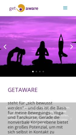 Vorschau der mobilen Webseite www.getaware.de, Getaware - Renate Geist-Wree und Thomas Wree