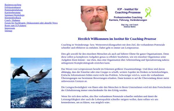 Vorschau von www.coaching-prozesse.de, ICP, Institut für Coaching-Prozesse - Dietmar Behm