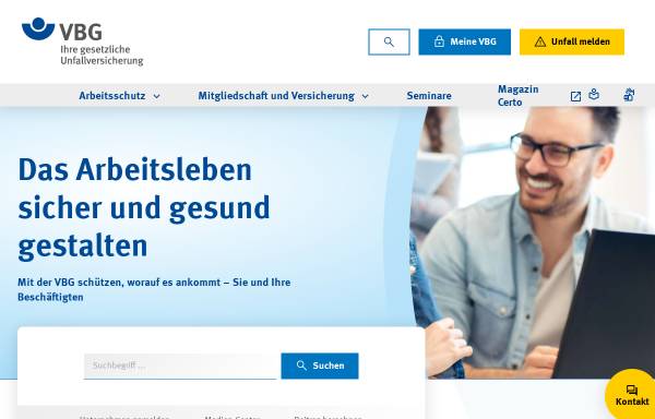 Vorschau von www.vbg.de, Verwaltungs-Berufsgenossenschaft (VBG)