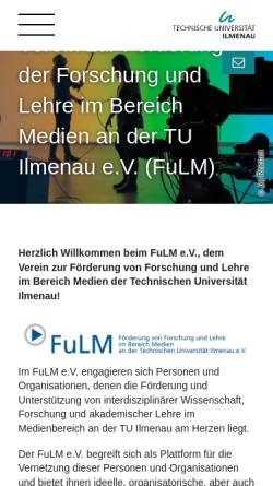 Vorschau der mobilen Webseite www.tu-ilmenau.de, FULM e. V.